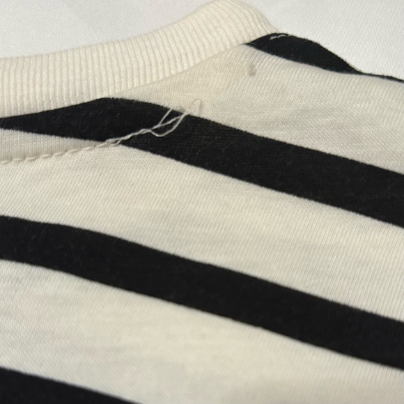 H&M Paris Black and Cream Stripes Young Contemporary Jersey T Shirt Size M - Picture 5 of 7